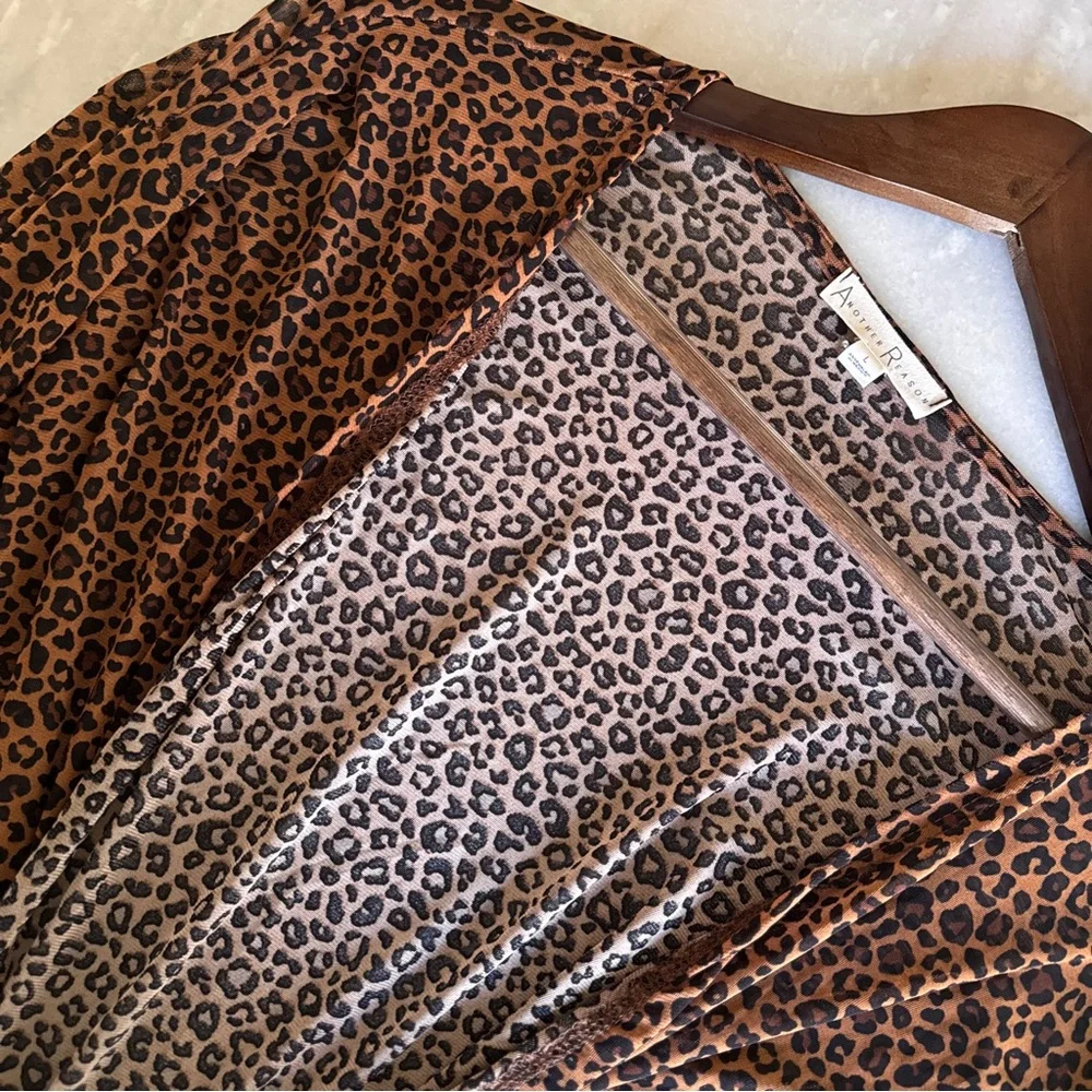 Another Reason Leopard Print Tie-Front Top - Picture 5 of 5